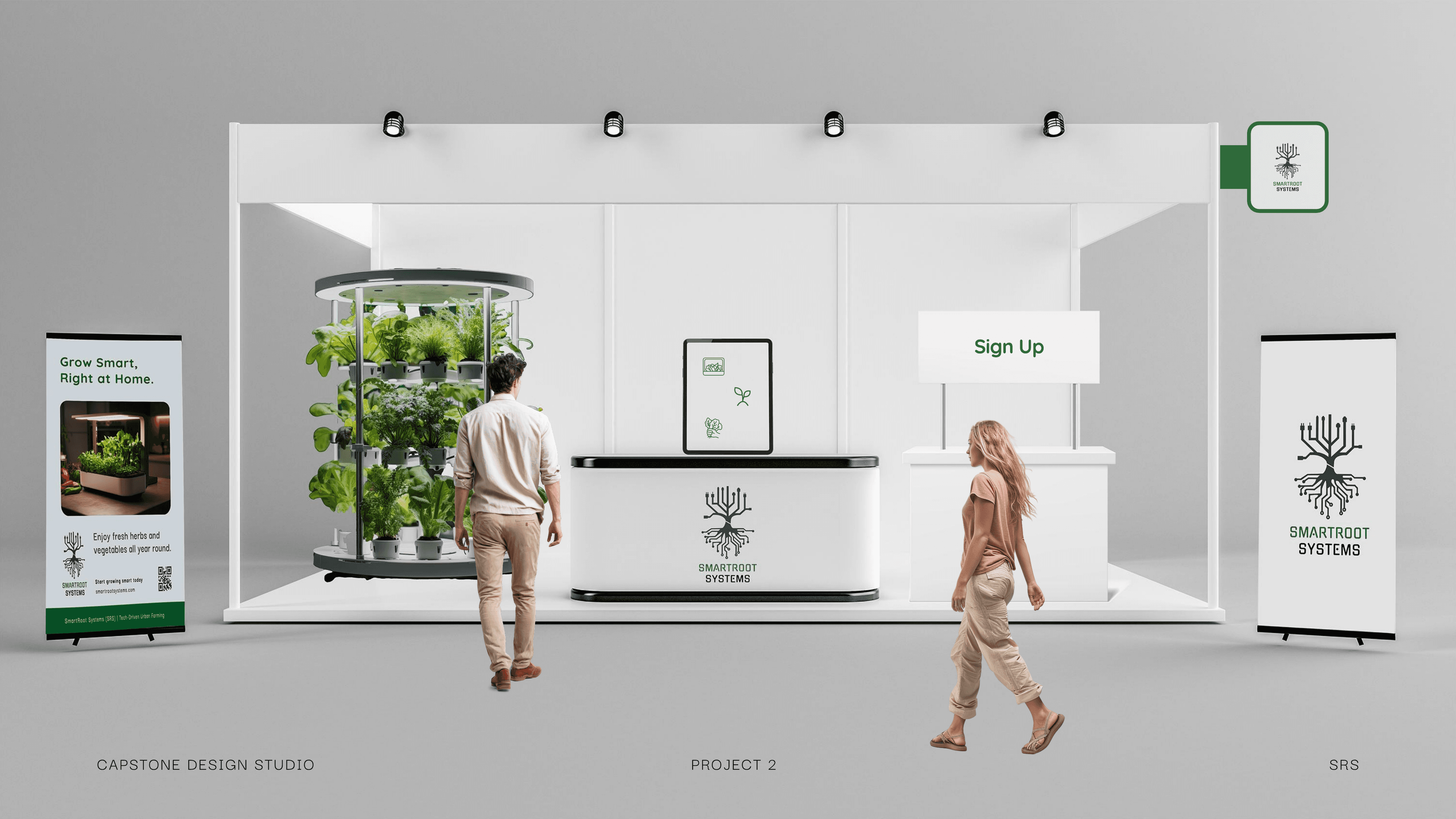 SmartRoot pop-up experience: booth render